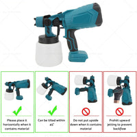 Electric Spray Gun Cordless Paint Airless Sprayer Suitable For Makita Battery