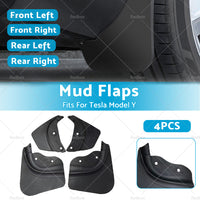 4Pcs Front+Rear Mud Flaps Splash Guards Fender TPE Fits For Tesla Model Y