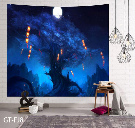 3D Forest Tree Tapestry Wall Hanging Bedspread Throw Blanket Mat Home DecorCloth