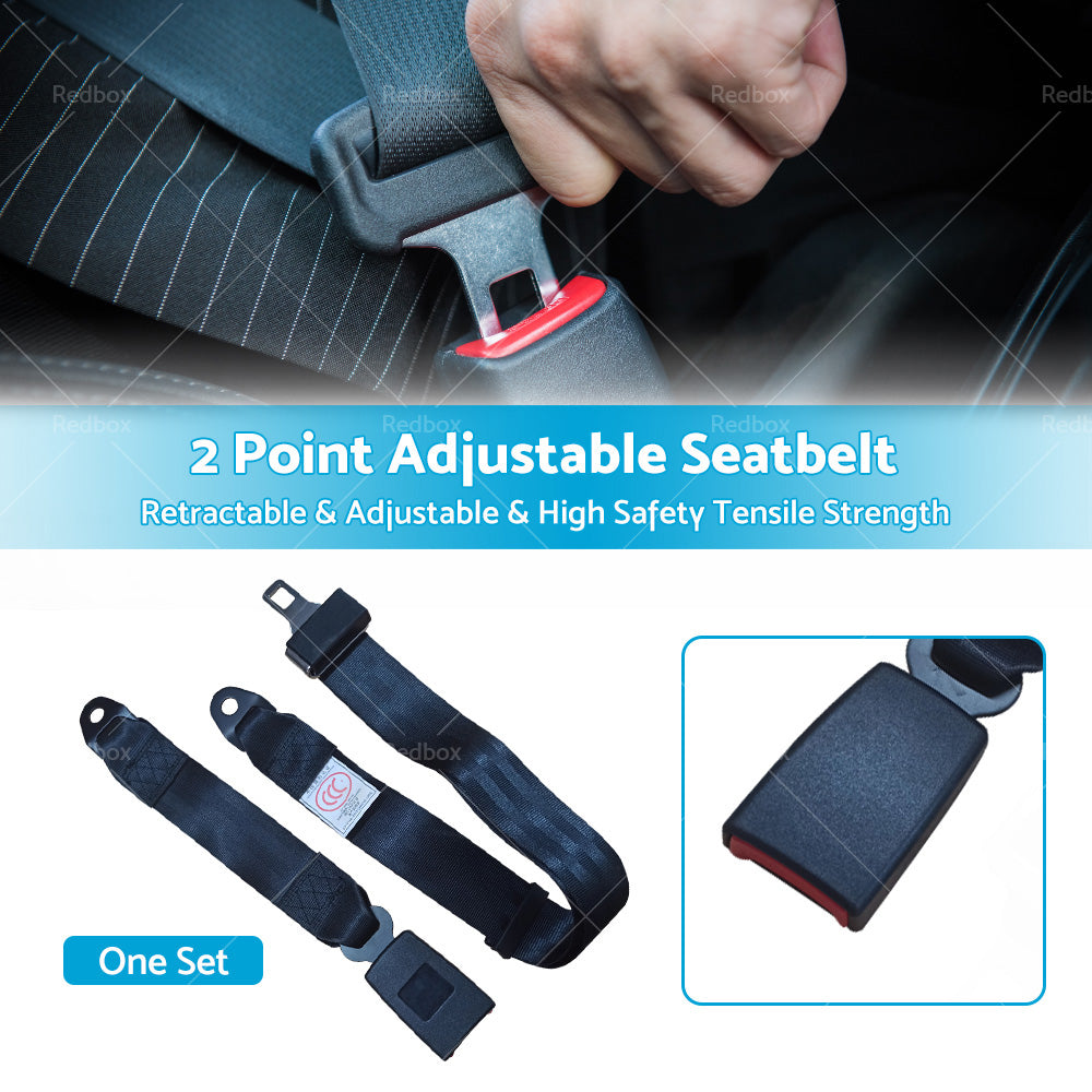 1 Set Car Truck 2 Point Retractable Adjustable Seat Lap Sash Belt Strap Seatbelt