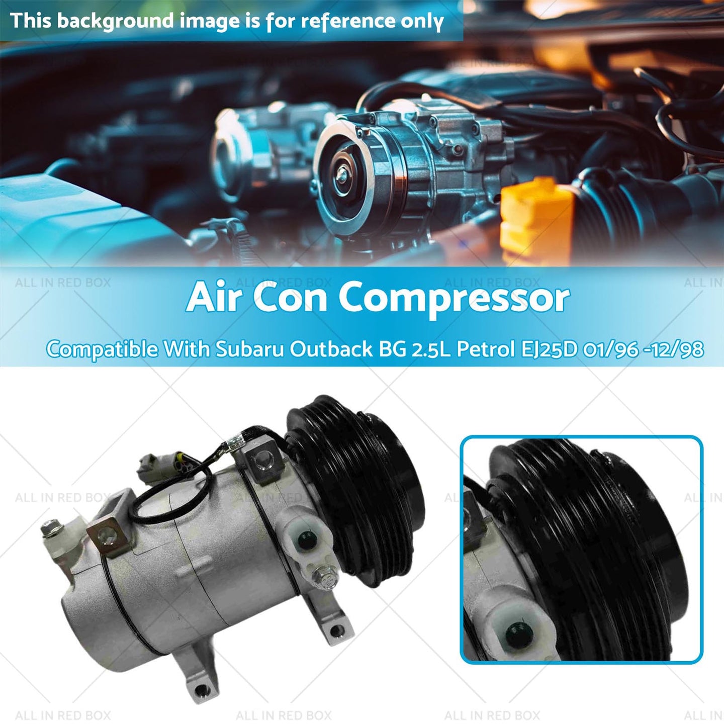 {{ Air Con Compressor Suitable For Subaru Outback BG 2.5L Petrol EJ25D 01/96 -12/98 }} - Buy Car Parts Online at {{ Kaka Auto Parts }}.