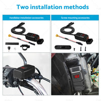 {{ Dual USB Port Motorcycle Fast Charger Socket LED Voltmeter Display ON OFF Switch }} - Buy Car Parts Online at {{ Kaka Auto Parts }}.