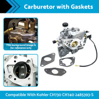 Carburetor Carby Carb with Gaskets Suitable For Kohler CH730 CH740 2485393-S