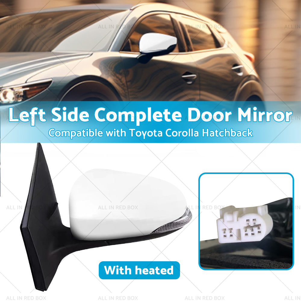 Door Mirror Suitable for Toyota Corolla ZRE182 2012-2018 Hatch Left White Heated