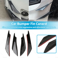 4x Carbon Fiber Car Bumper Fin Canard Splitter Diffuser Valence Spoiler Lip