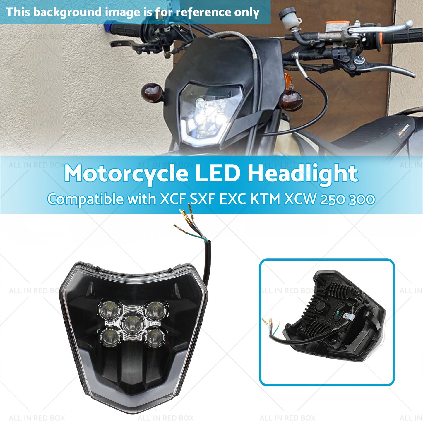 Motorcycle LED Headlight Suitable For XCF SXF EXC KTM XCW 250 300 350 450 500