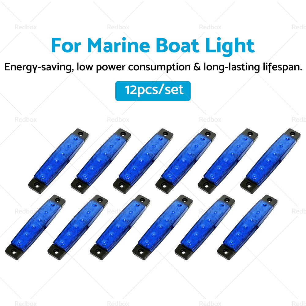 12x For Marine Boat LED Deck Courtesy Lights Waterproof Stern Transom Light 12V