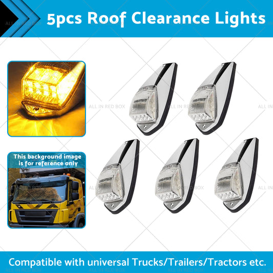 5pcs 12V LED Cab Marker Top Roof Light Suitable For Trucks Peterbilt Kenworth