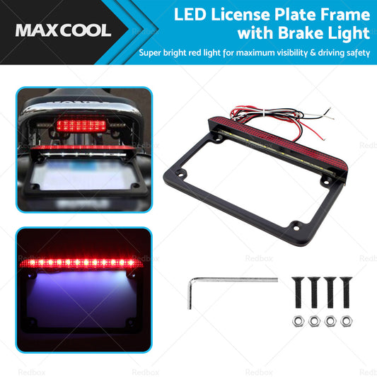 {{ Motorcycle License Plate Frame Bracket w  LED Brake Light  Suitable For Harley }} - Buy Car Parts Online at {{ Kaka Auto Parts }}.