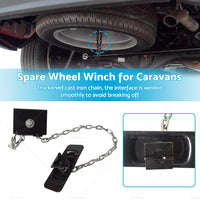 Spare Wheel Tyre Winch Winder Assembly For Caravan with 14 15 16 Inch Wheels