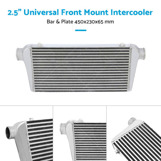 Universal Intercooler 2. 5 inch  Full Aluminum Front Mount FMIC Plate  and  Bar 450x230x65