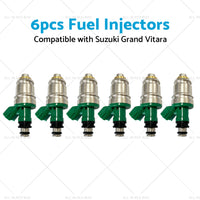 6PCS Fuel Injector Suitable for Suzuki Grand Vitara SQ625 H25A 2. 5L V6 1998-2005