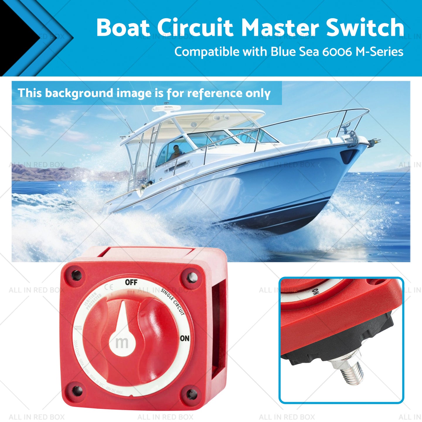 {{ Boat Circuit Master Switch Suitable for Blue Sea 6006 M-Series Battery On Off }} - Buy Car Parts Online at {{ Kaka Auto Parts }}.
