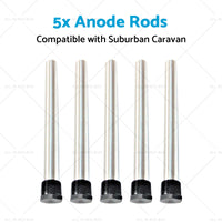 5x Anode Rods Suitable for Suburban Caravan Anodes SW6DEA Hot Water Service