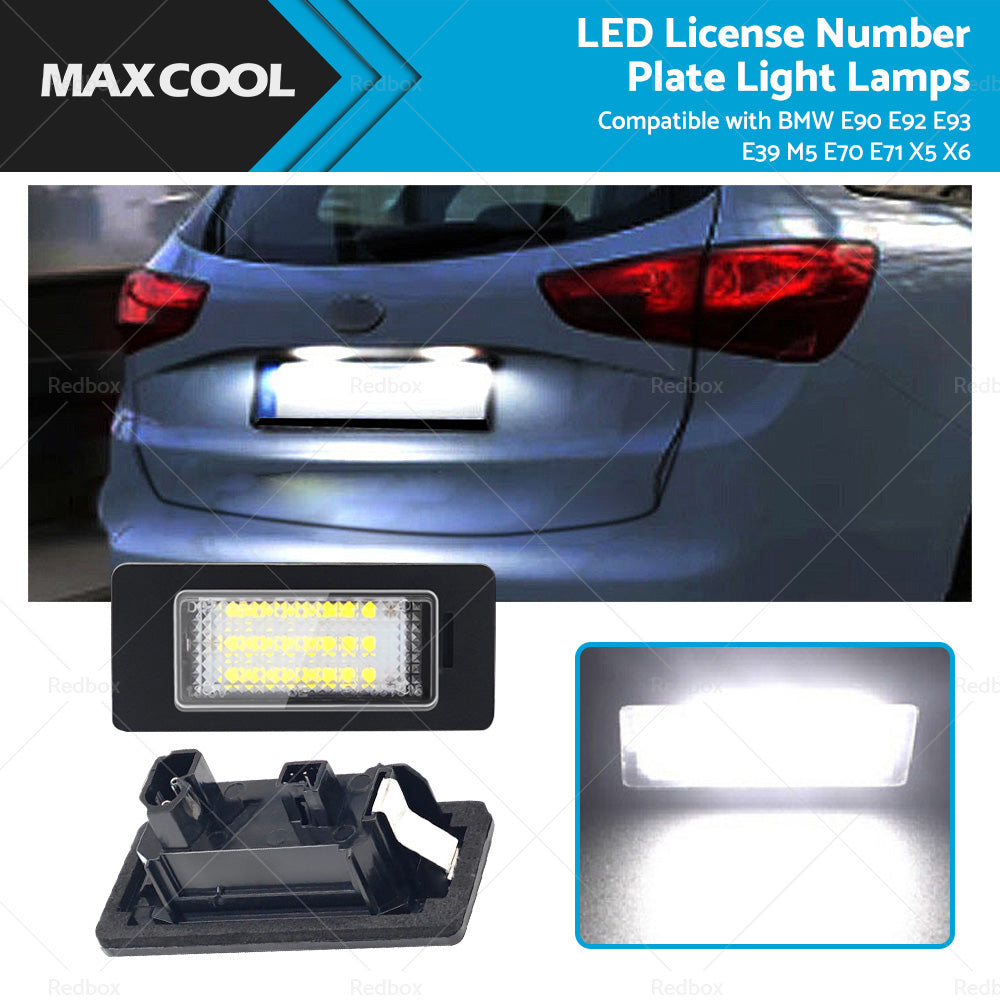 2x Suitable For BMW E90 E92 E93 E39 M5 E70 LED License Number Plate Light Lamps