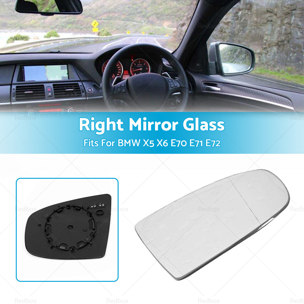 Right Heated Wing Side Mirror White Glass For BMW X5 X6 E70 E71 E72 2008-2014