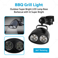 BBQ Grill Light Outdoor Super Bright LED Lamp Base Barbecue with 10 Super Bright