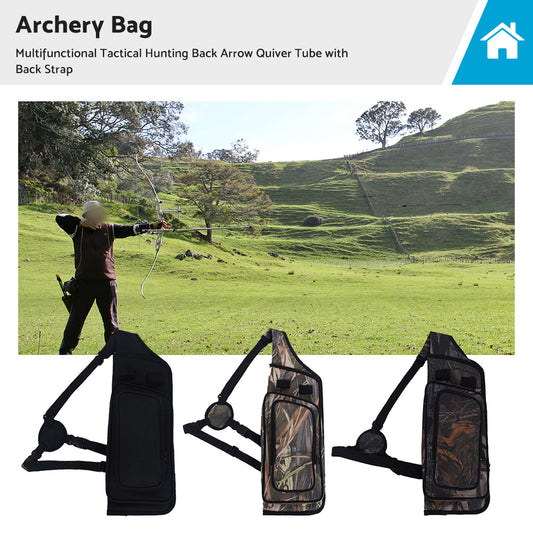 Archery Bag Hunting Back Arrow Quiver Tube with Back Strap Archery Holder Sport