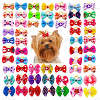 Up To 100PCS Pet Small Dog Hair Bows Rubber Bands Puppy Cat Grooming Accessory