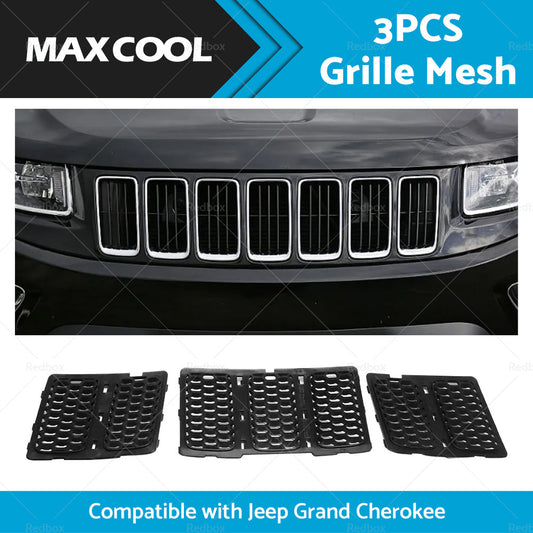 3X ABS Front Grille Mesh Grill Insert Kit Suitable For 14-16 Jeep Grand Cherokee