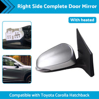 {{ Door Mirror Suitable for Toyota Corolla ZRE182 12-18 Hatch Right Silver Heated }} - Buy Car Parts Online at {{ Kaka Auto Parts }}.