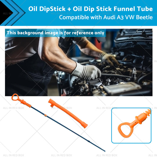 Oil DipStick + Oil Dip Stick Funnel Tube Suitable for 98-10 Audi A3 VW Beetle