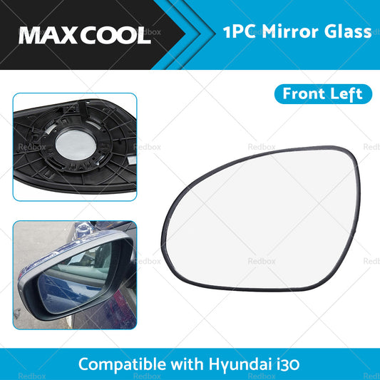 Left Side Mirror Glass with Back Plate Suitable for Hyundai i30 2007-2012