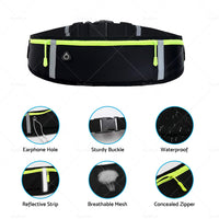 Waterproof Running Hiking Sport Bum Bag Travel Money Phone Belt Waist Zip Pouch