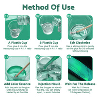 Epoxy Resin Art DIY UV Crafts Glass Water Clear Epoxy Coating 1 1 2 1 3 1 AB Kit