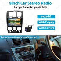 32GB 9in Car Radio Stereo Apple Android 13 w or Cam For Suitable for Hyundai Getz