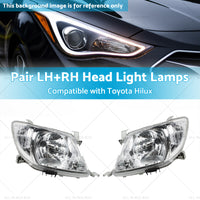 Pair LHRH Head Light Lamps Suitable for Toyota Hilux Ute 2008-2012 2WD 4WD