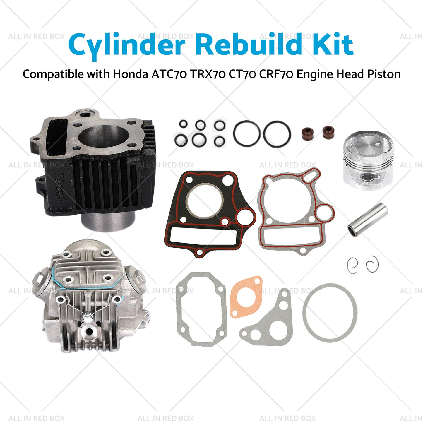 Top End Rebuild Kit Suitable For Honda ATC70 TRX70 CT70 CRF70 Engine Head Piston