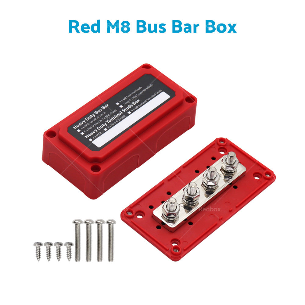 1x M8/M10 300A DC 12V-48V Studs Bus Bar Power Distribution Box Terminal Block