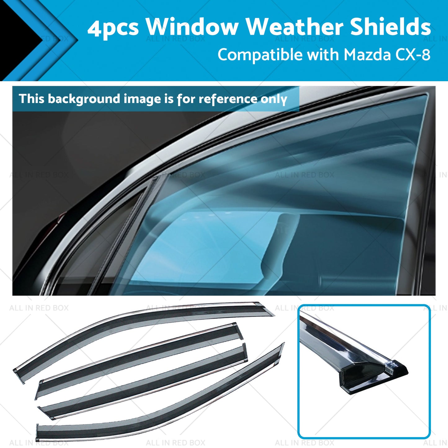 4pcs Weathershields Suitable for Mazda CX-8 2018-2024 Window Weather Shields