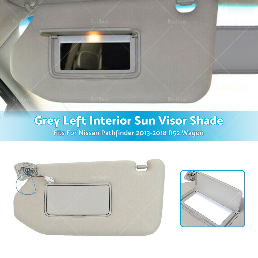 Left Interior Sun Visor Shade Grey Fit For Nissan Pathfinder 2013-2018 R52 Wagon