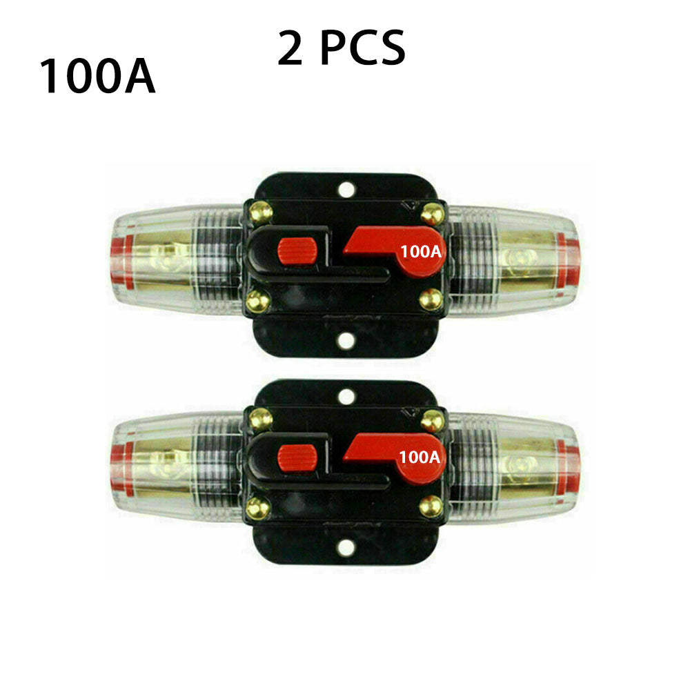 2 PCS AMP Circuit Breaker Dual Battery IP67 Waterproof 12V 24V Fuse Manual Reset