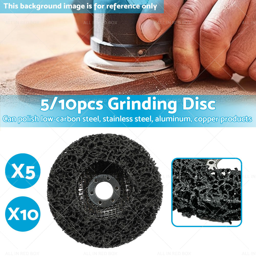 5/10PCS 100mm Poly Strip Disc Wheel Paint Rust Removal Clean Angle Grinder Black