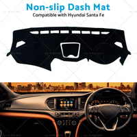 Non-Slip Dash Mat Suitable for Hyundai Santa Fe DM 2013-18 Dashboard Cover Black