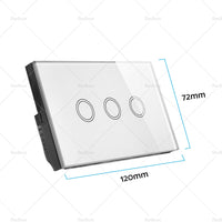 1Piece 1/2/3 Gang Touch Wall Light Switch LED 1 Way Touch Glass Switch