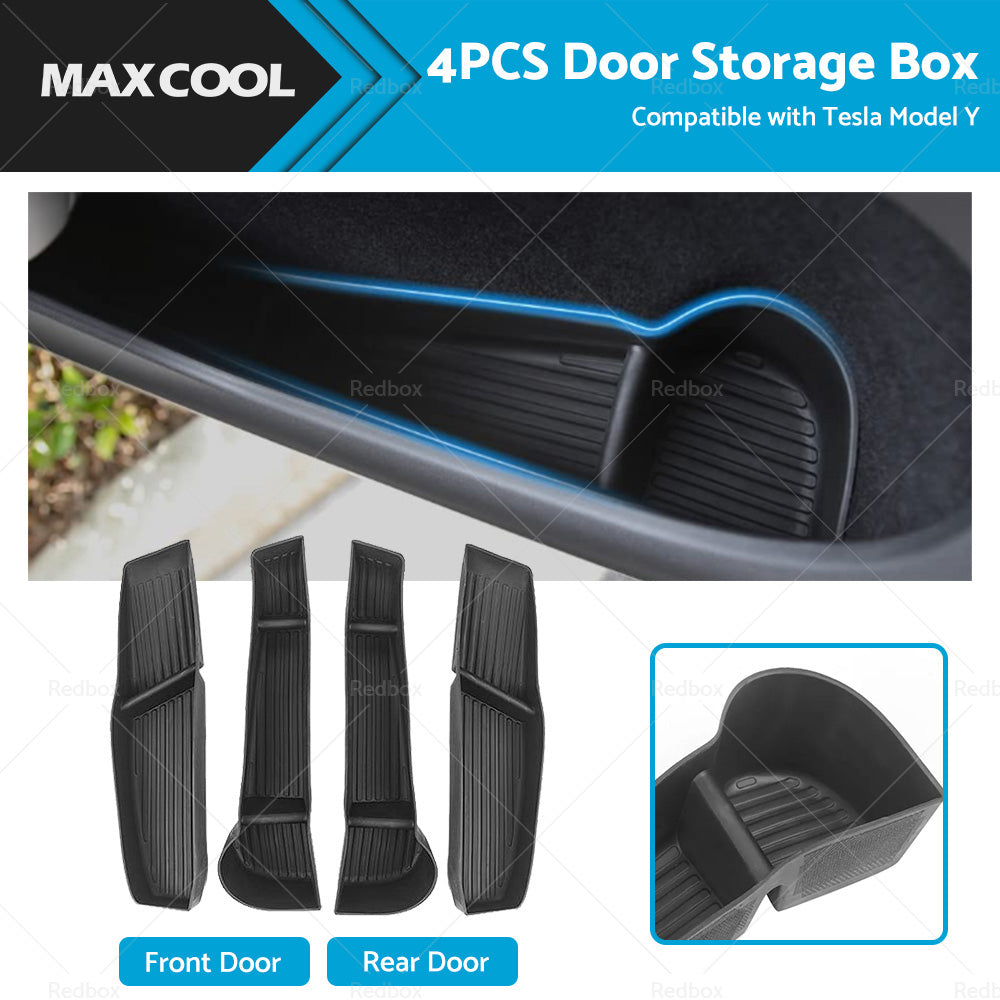 Suitable for Tesla Model Y 4PCS Front Rear Door Side Storage Box Tray Organizer