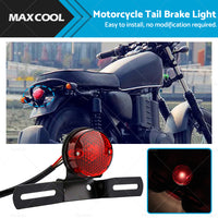 Motorcycle Tail Brake Light Number License Bulb Retro Rear Stop Lamp Universal