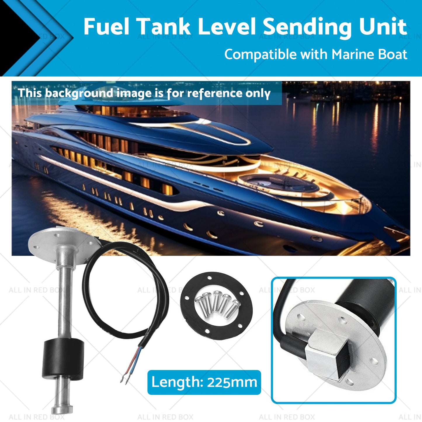 225mm Marine Boat Water Sender Fuel Tank Level Sending Unit Sensor 240-33ohm