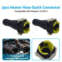 2x Heater Hose Quick Connector Suitable for Mazda MX-3 MX-6 RX-7 Protege MPV