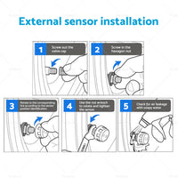 Tyre Pressure Monitoring System  6 Wheel Sensor for Caravan Truck Trailer Solar