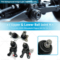 {{ 4x Upper & Lower Ball Joint Kit Suitable for Mitsubishi Pajero NH NJ NK NL 91-00 }} - Buy Car Parts Online at {{ Kaka Auto Parts }}.
