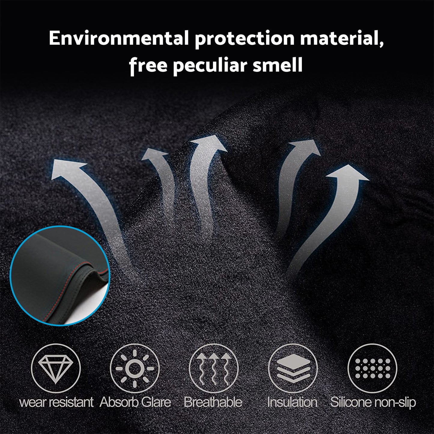 Non-Slip Dash Mat Dashboard Cover Suitable For Ford Everest 2015-2022 Leather