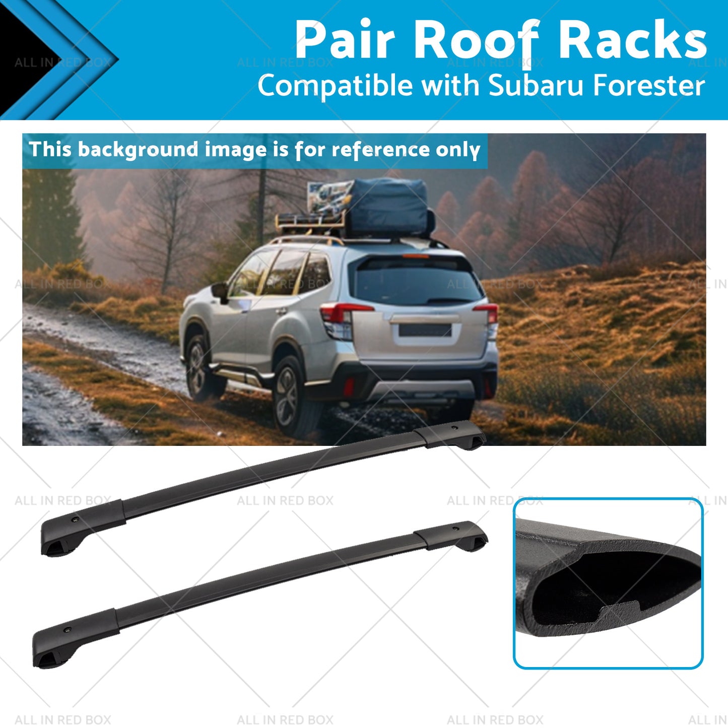 Pair Balck Roof Racks Cross Bars Suitable For Subaru Forester 2008-2021