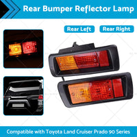 2x Rear Bumper Light Reflector Lamps Suitable for Land Cruiser Prado J90 95 LR