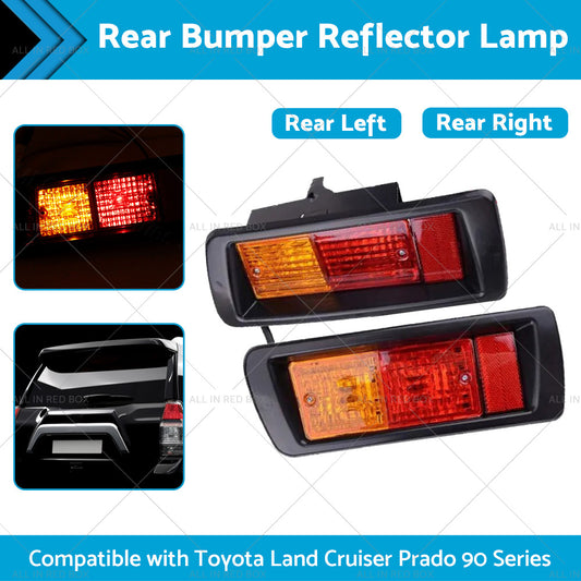 2x Rear Bumper Light Reflector Lamps Suitable for Land Cruiser Prado J90 95 L+R