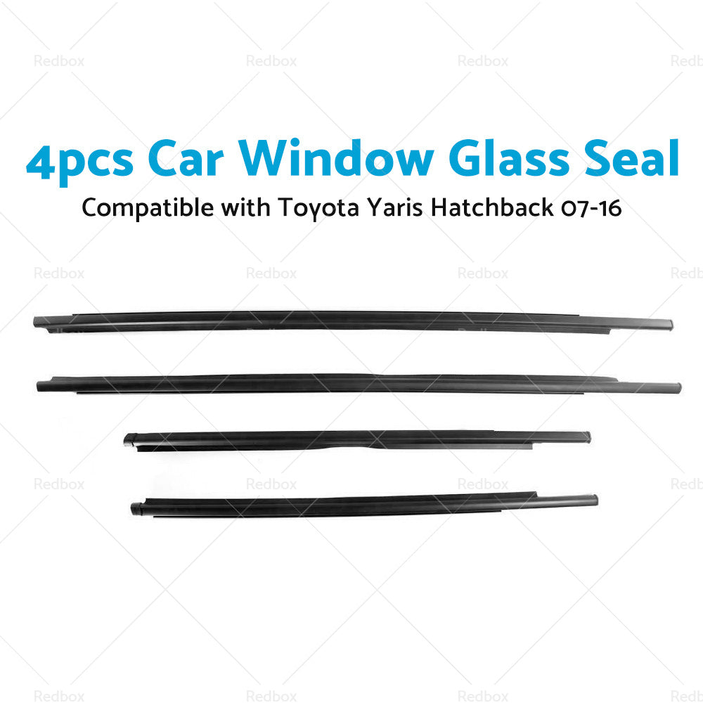 4PCS Window Glass Seal Weatherstrip Suitable For Toyota Yaris Hatchback 07-16